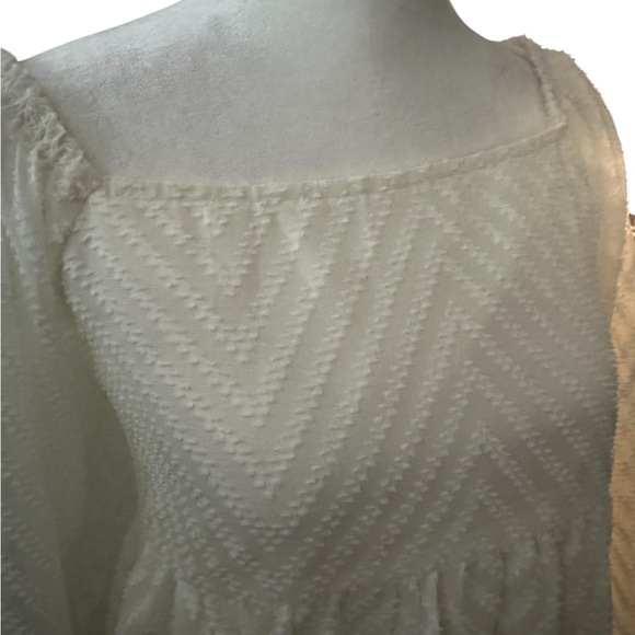 Cream sheer babydoll mini dress size Large - Picture 4 of 4